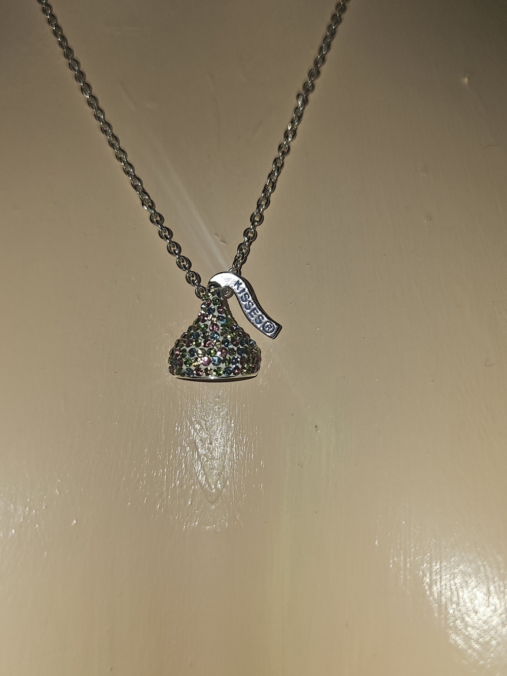 .925 Multicolor Crystal Hersheys Kiss Pendant Necklace(37)